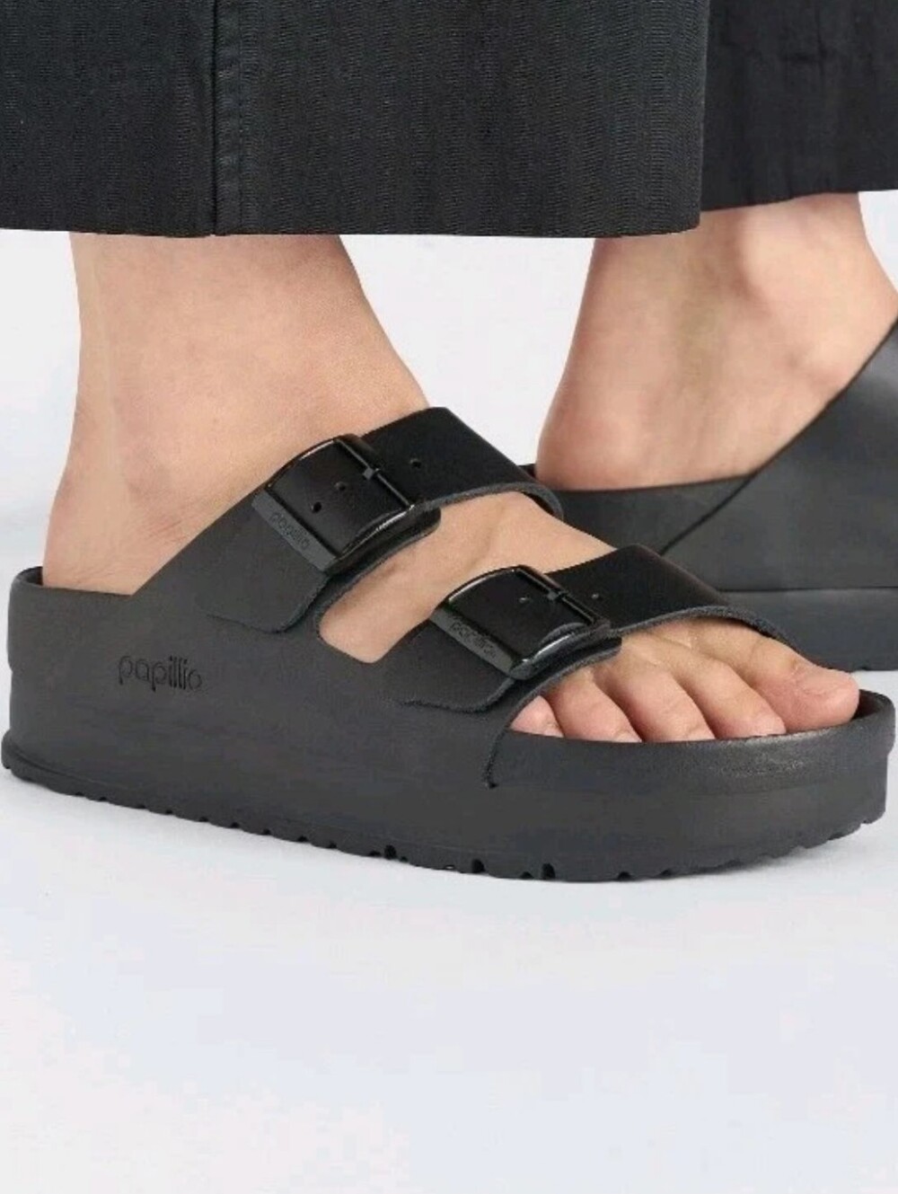 Birkenstock Papillio Arizona Flex Platform Sandals Black 40 Women's 9-9.5